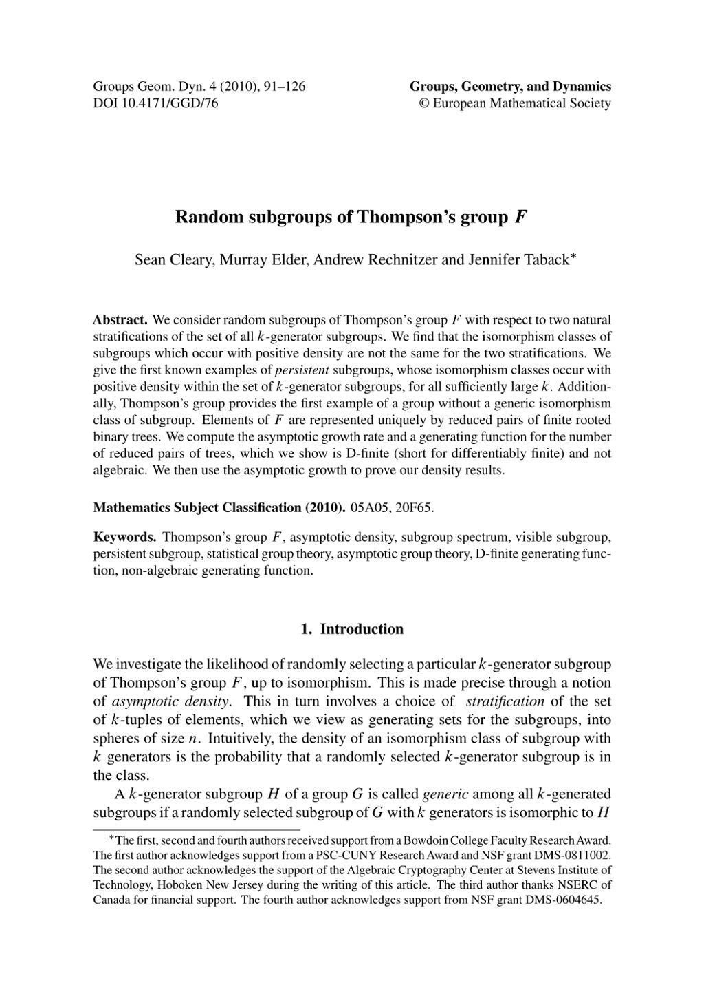 Miniature of Random subgroups of Thompson's group F