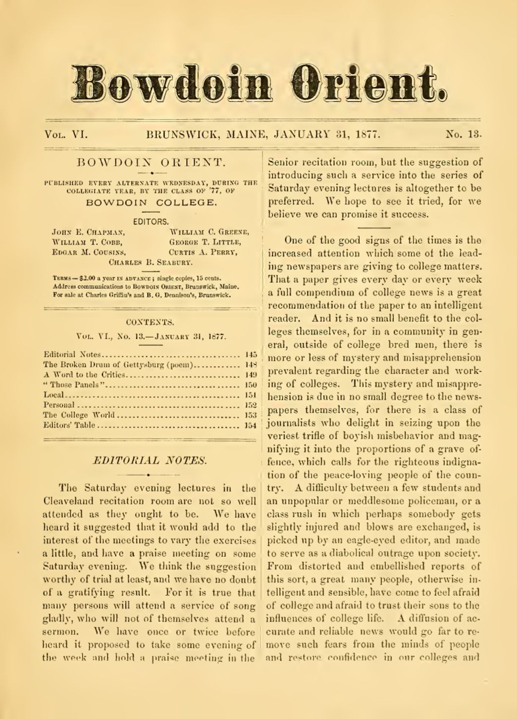 Miniature of Bowdoin Orient, v. 6, no. 13