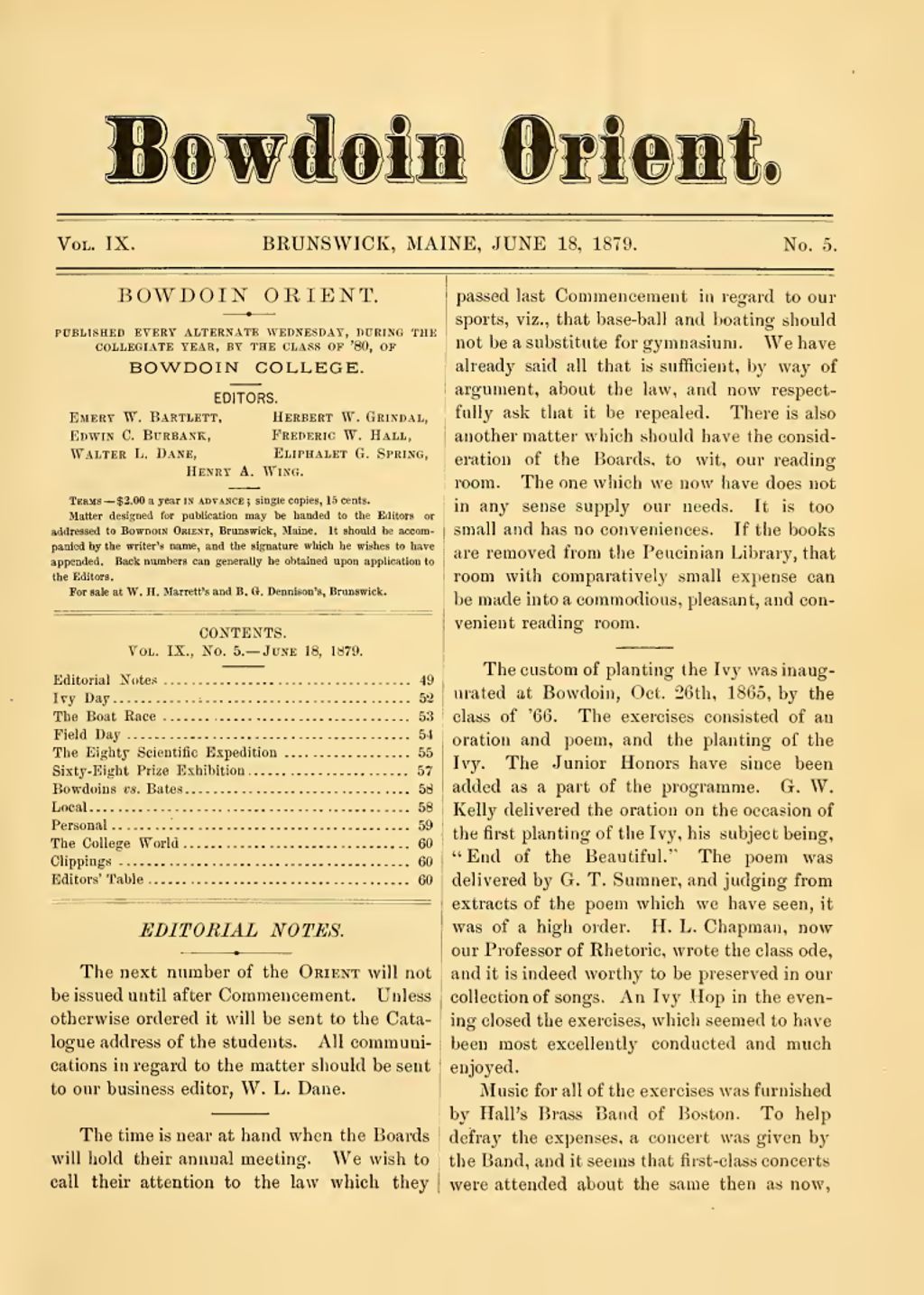 Miniature of Bowdoin Orient, v. 9, no. 5