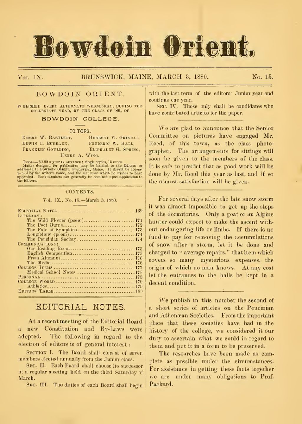 Miniature of Bowdoin Orient, v. 9, no. 15