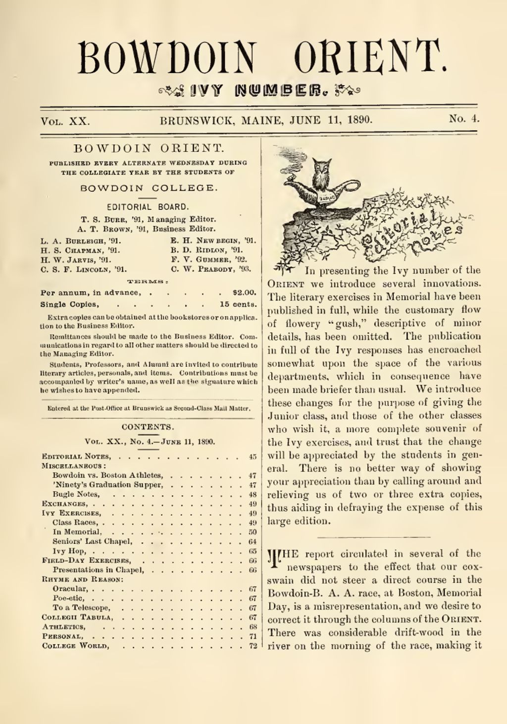 Miniature of Bowdoin Orient, v. 20, no. 4