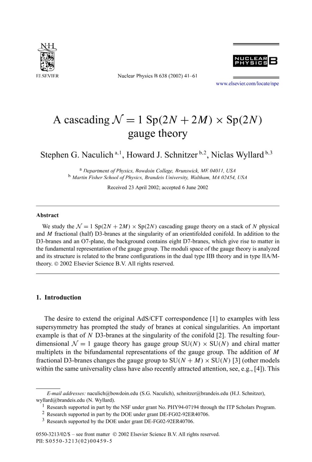 Miniature of A cascading N = 1 Sp(2N + 2M) × Sp(2N) gauge theory