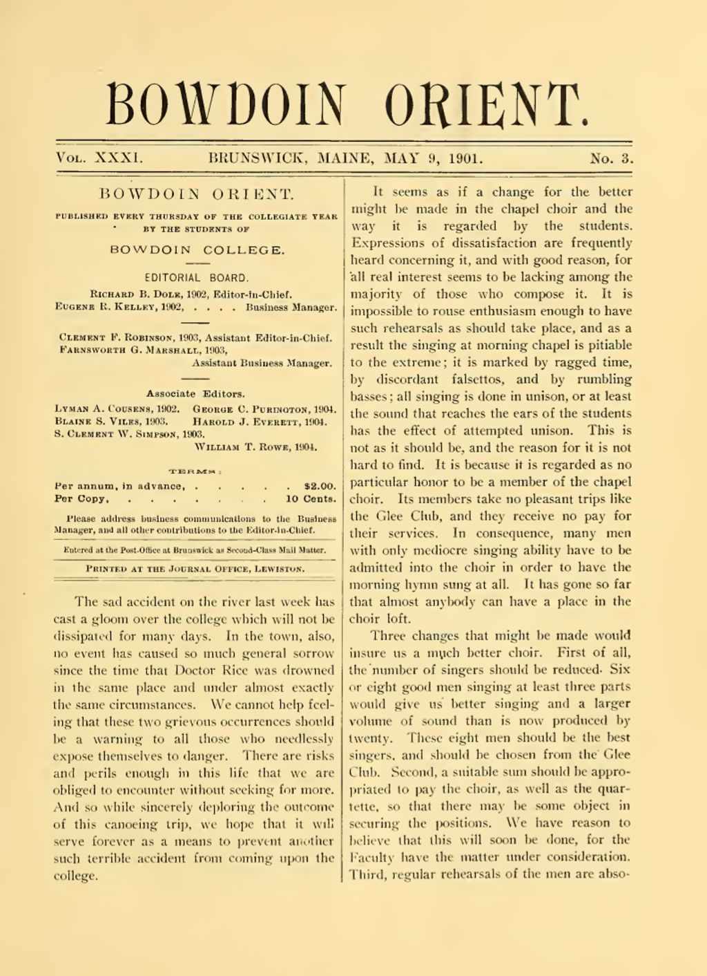 Miniature of Bowdoin Orient, v. 31, no. 3