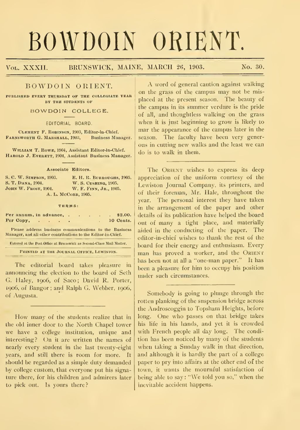 Miniature of Bowdoin Orient, v. 32, no. 30