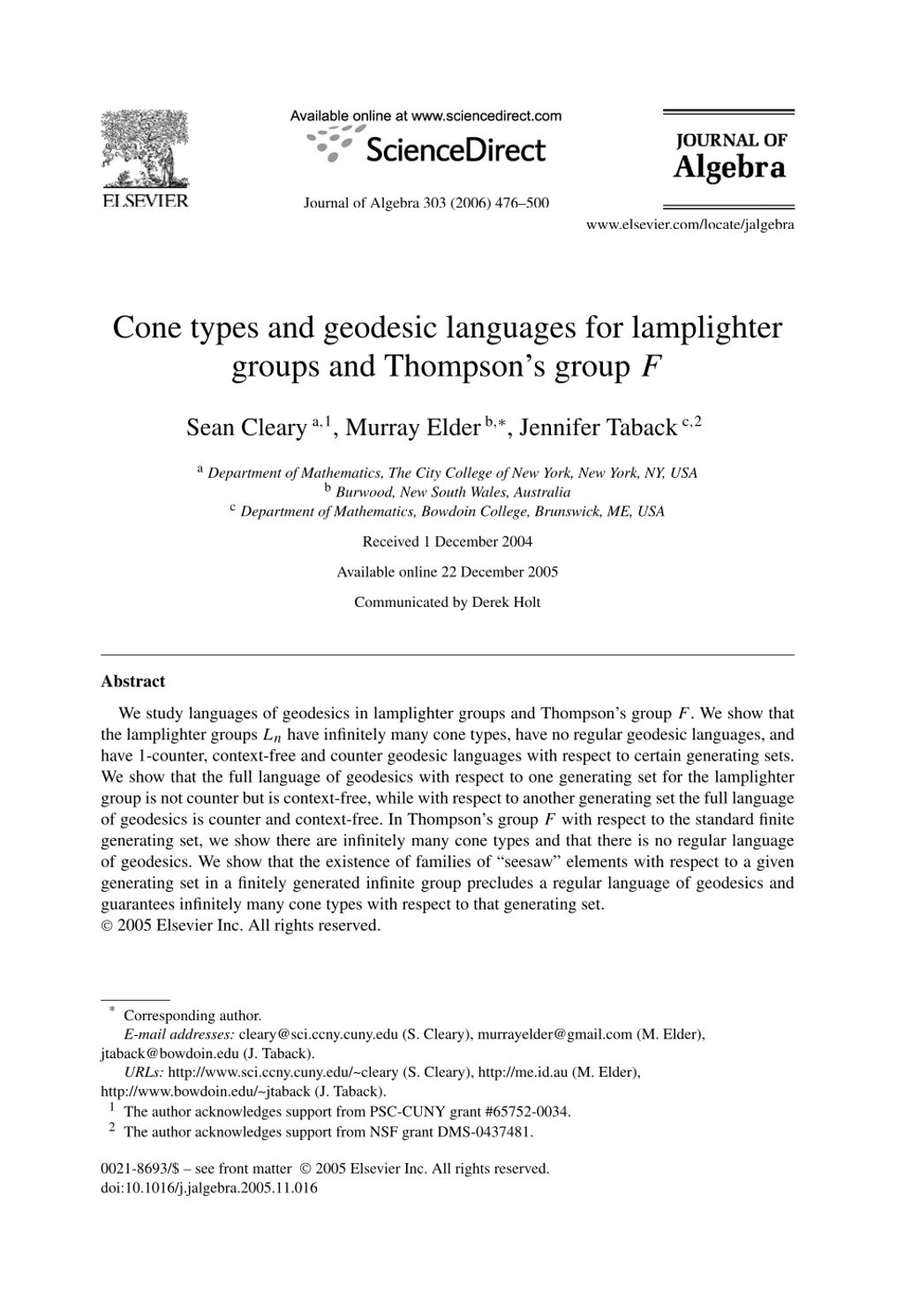 Miniature of Cone types and geodesic languages for lamplighter groups and Thompson's group F