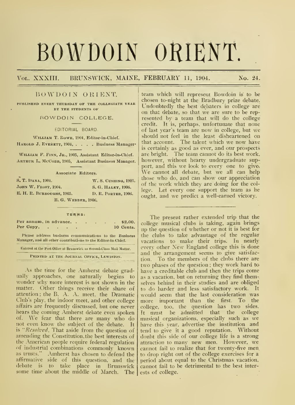 Miniature of Bowdoin Orient, v. 33, no. 24