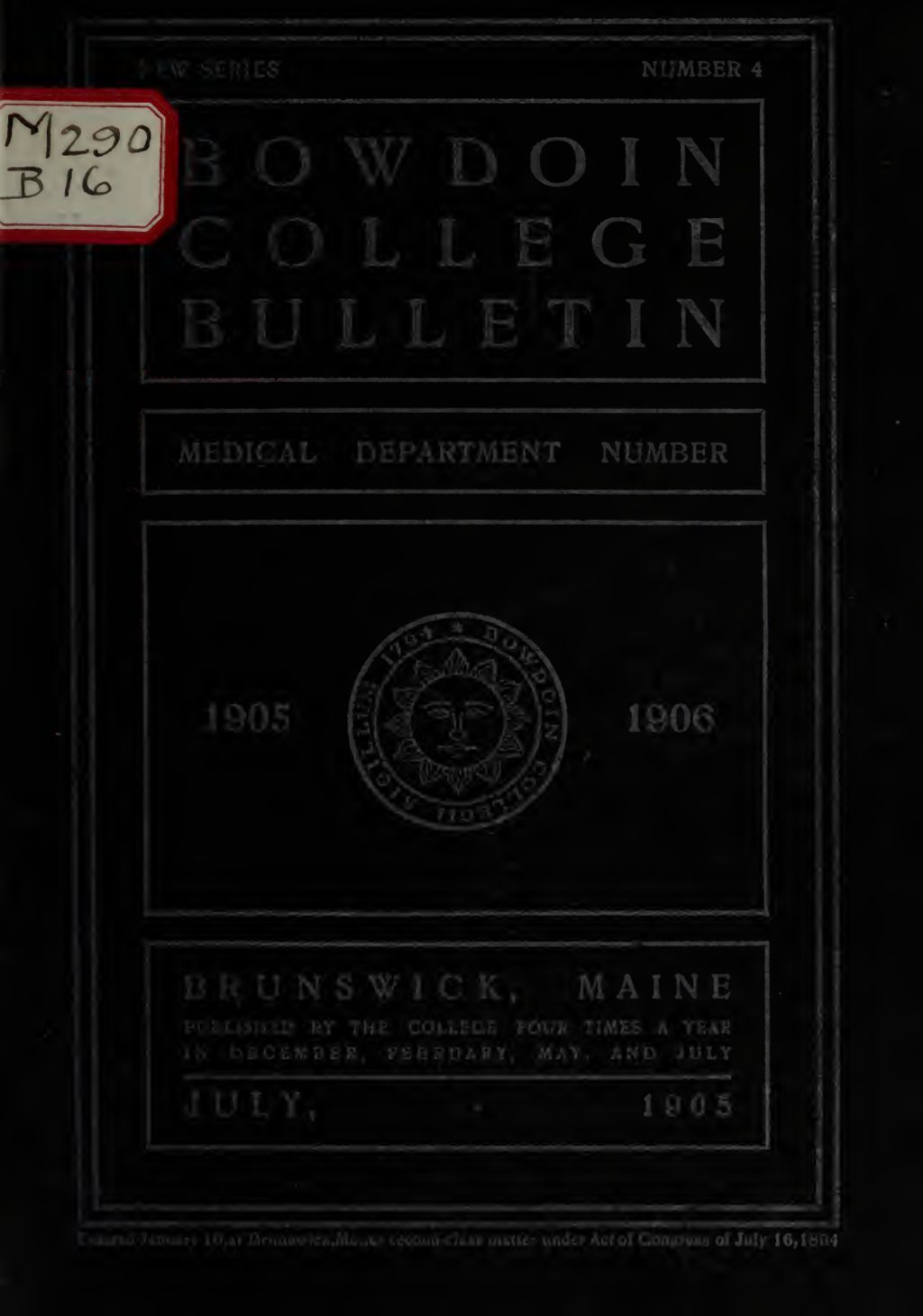 Miniature of Bowdoin College - Medical School of Maine Catalogue  (1905-1906)