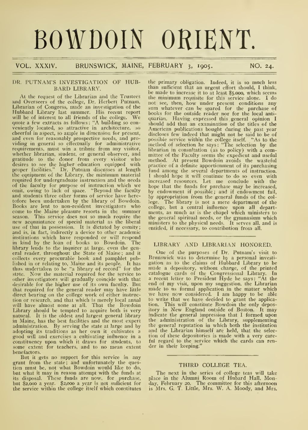 Miniature of Bowdoin Orient, v. 34, no. 24