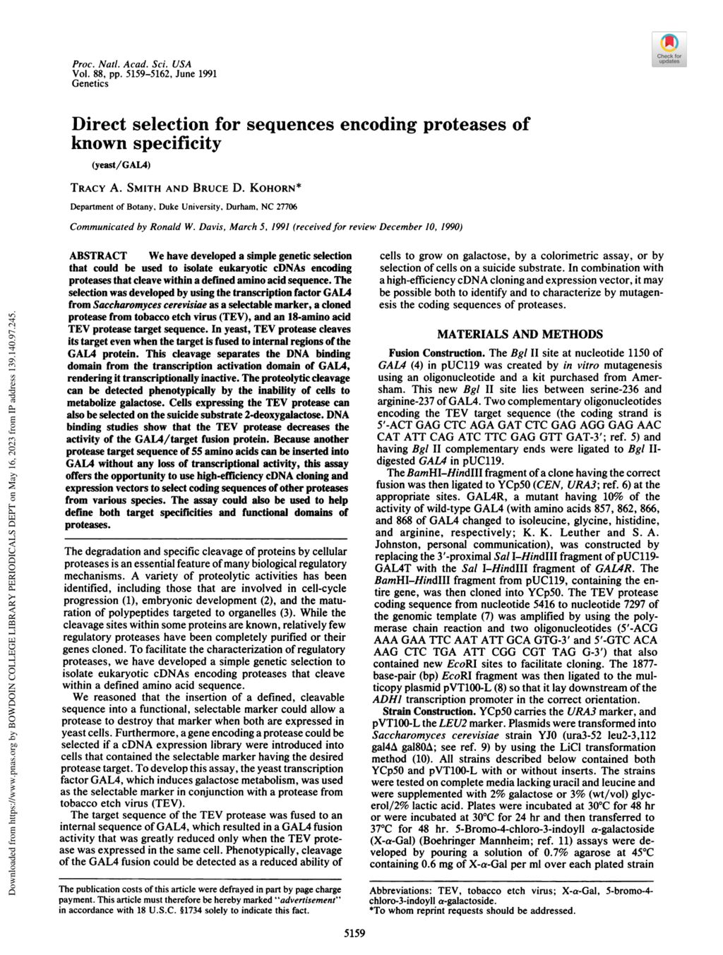 Miniature of Direct selection for sequences encoding proteases of known specificity