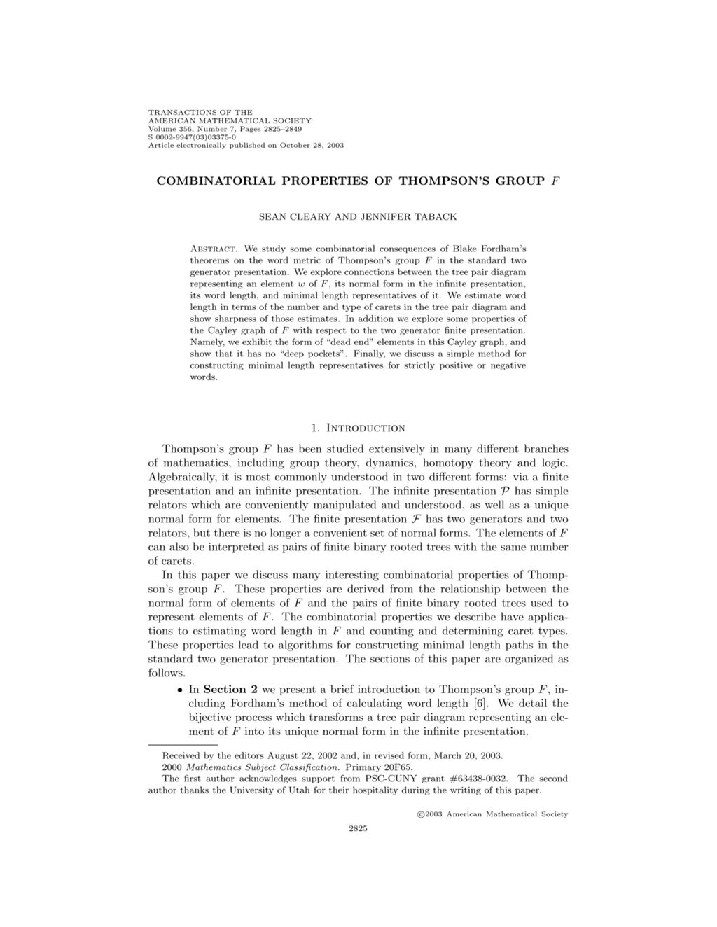 Miniature of Combinatorial properties of Thompson's group F