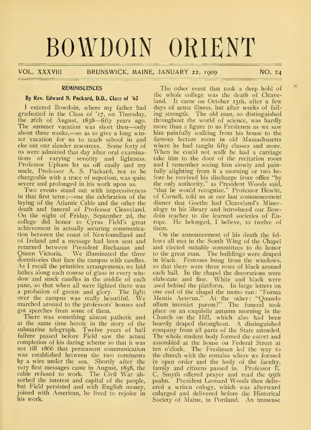 Miniature of Bowdoin Orient, v. 38, no. 24