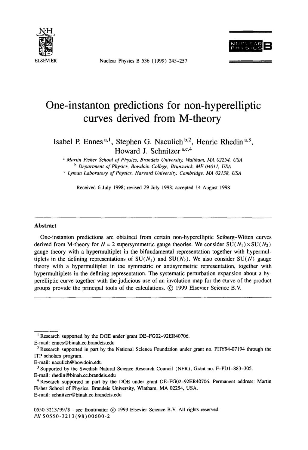 Miniature of One-instanton predictions for non-hyperelliptic curves derived from M-theory