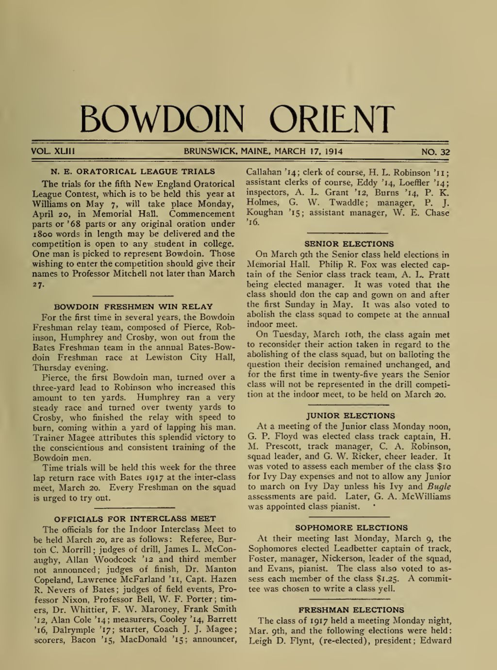 Miniature of Bowdoin Orient, v. 43, no. 32