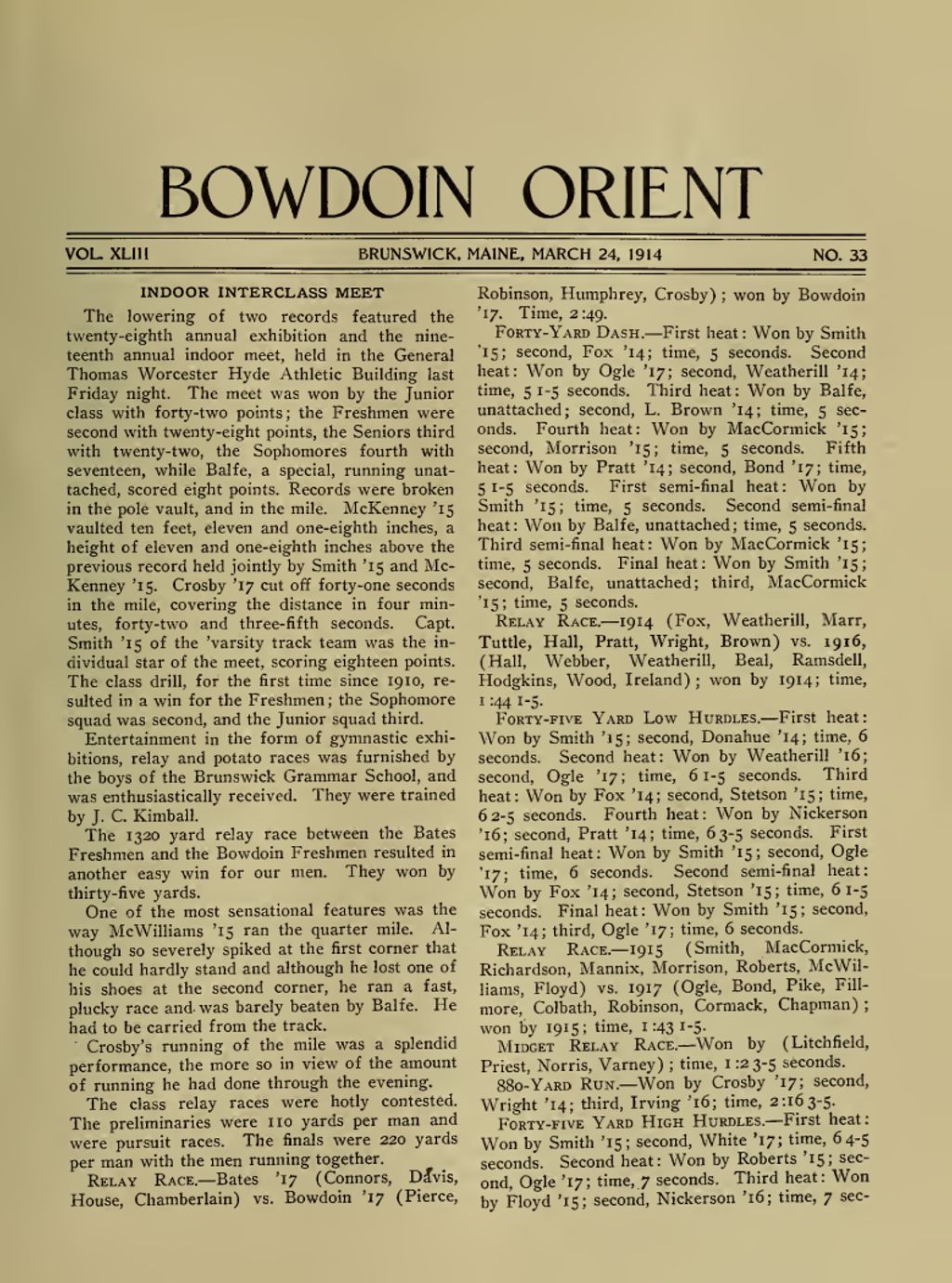 Miniature of Bowdoin Orient, v. 43, no. 33