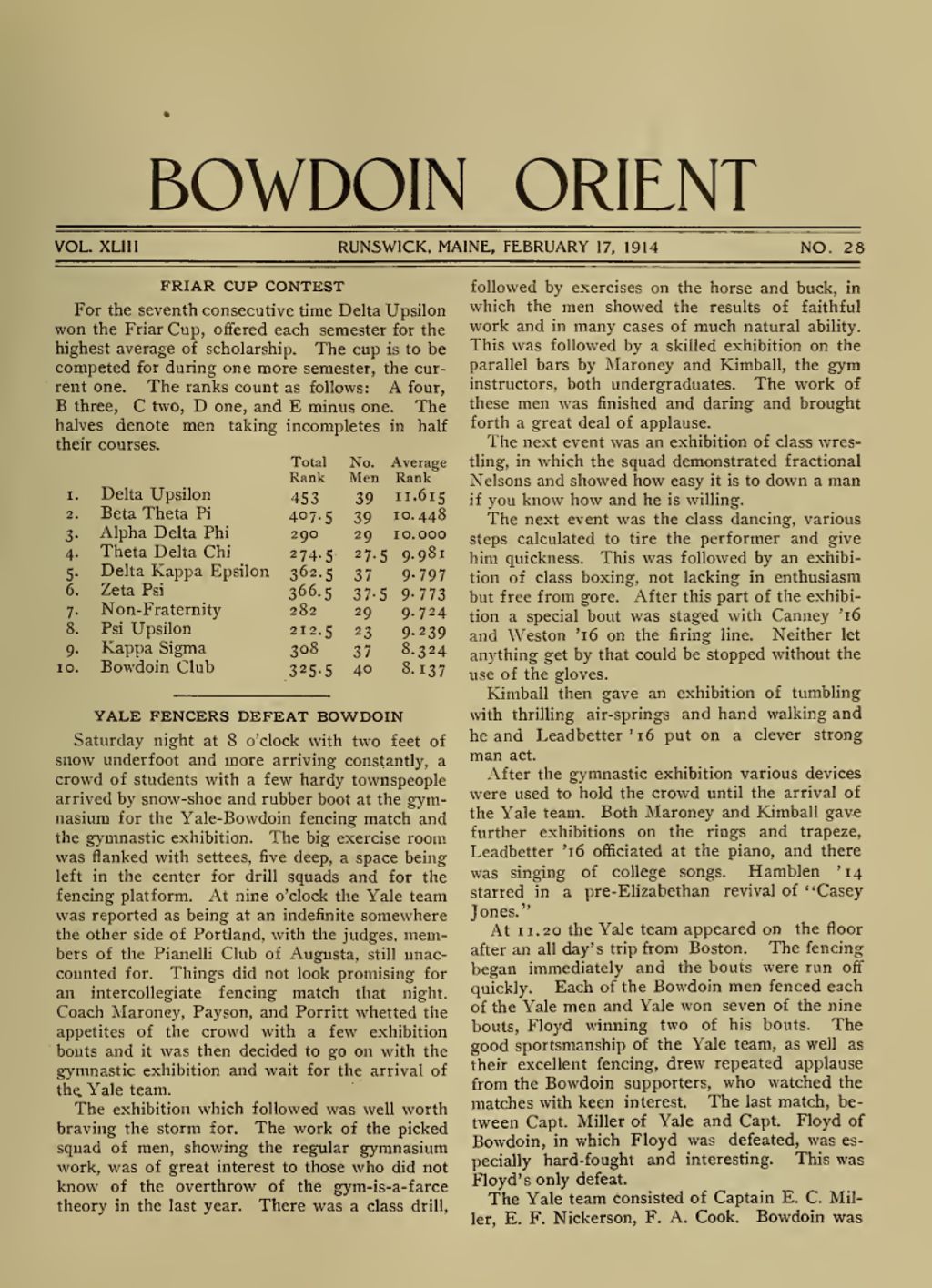 Miniature of Bowdoin Orient, v. 43, no. 28