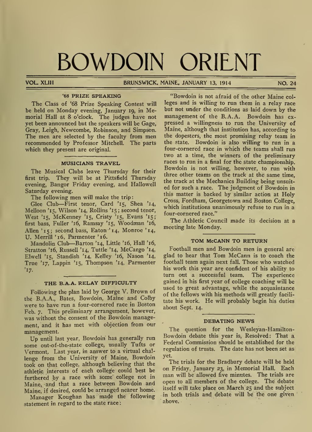 Miniature of Bowdoin Orient, v. 43, no. 24