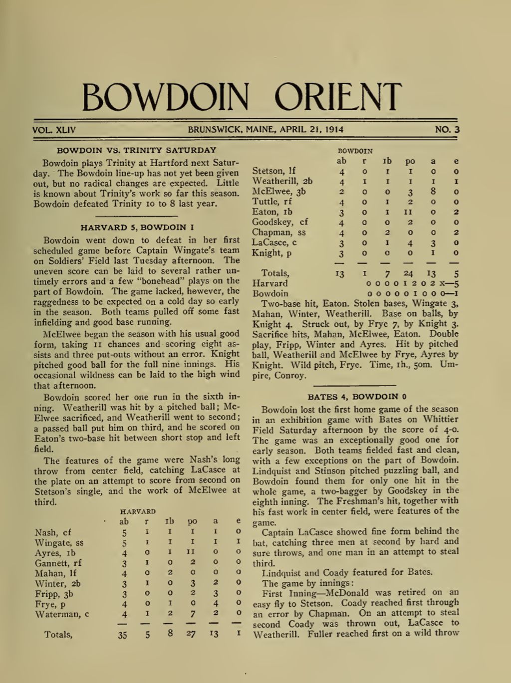 Miniature of Bowdoin Orient, v. 44, no. 3