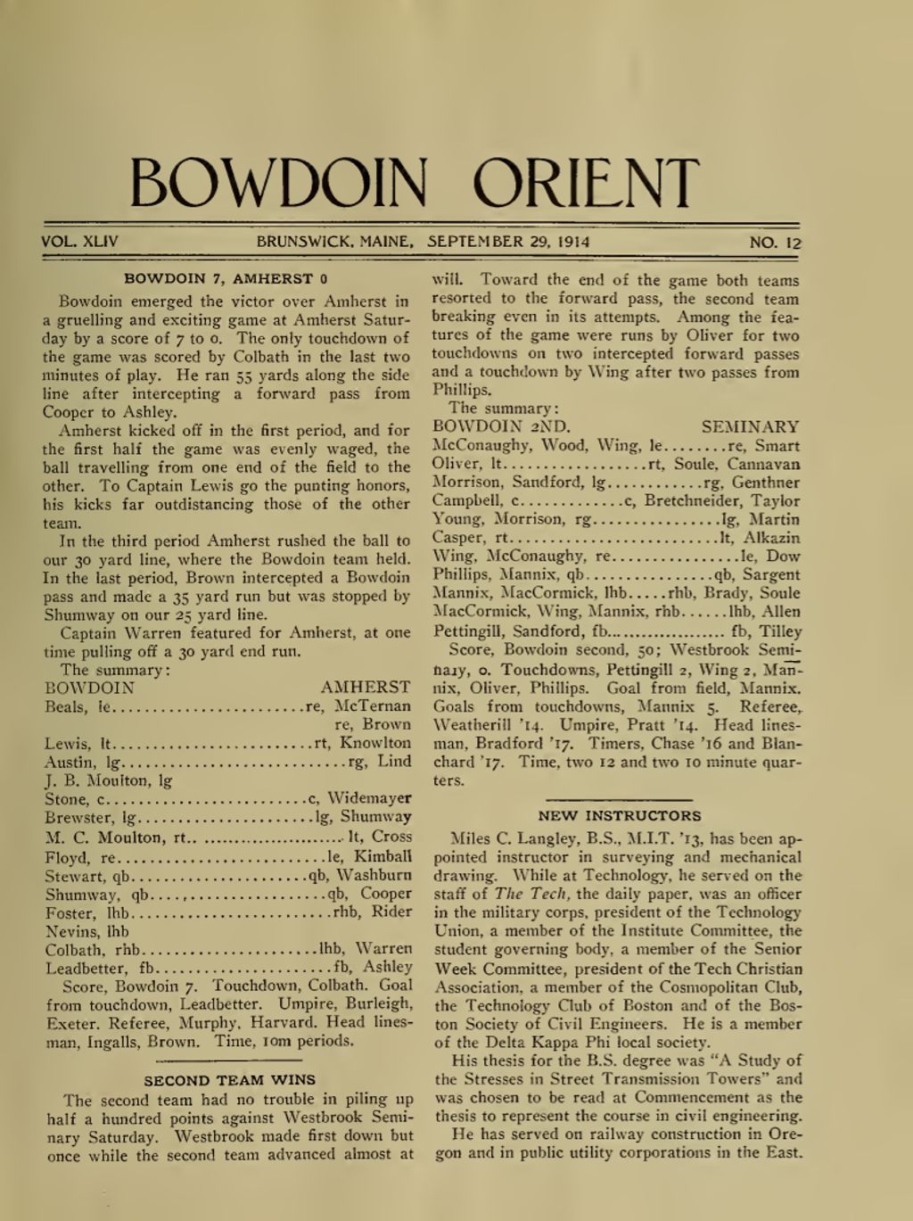 Miniature of Bowdoin Orient, v. 44, no. 12