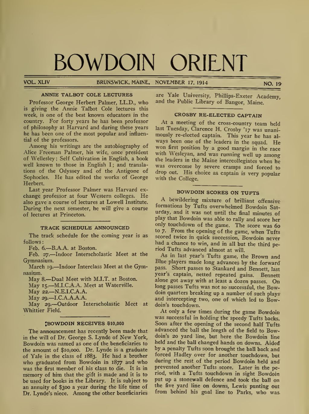 Miniature of Bowdoin Orient, v. 44, no. 19