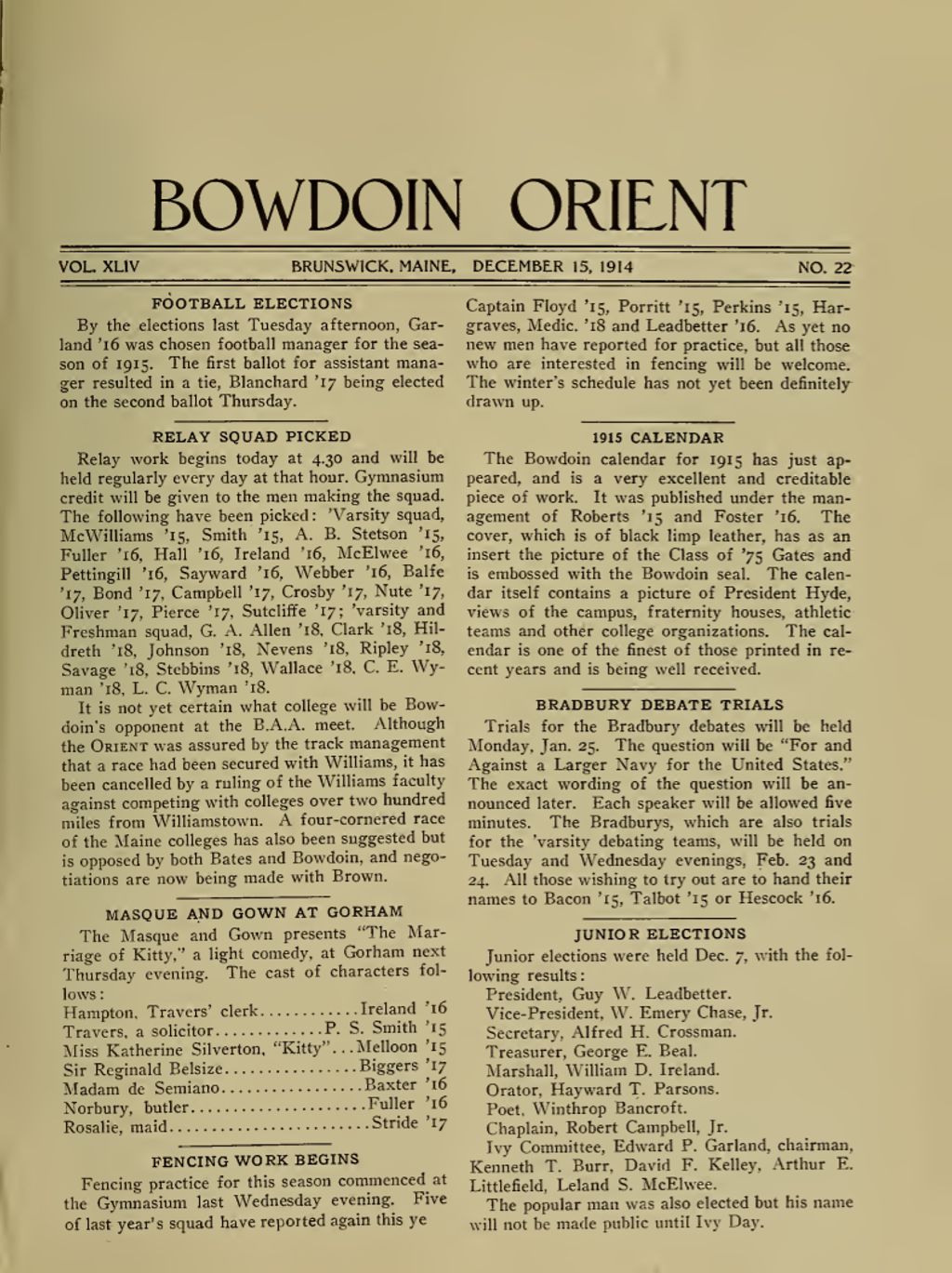 Miniature of Bowdoin Orient, v. 44, no. 22