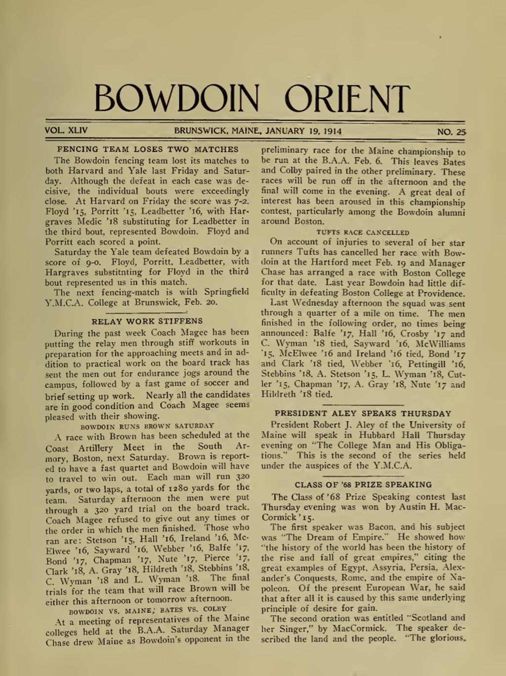 Miniature of Bowdoin Orient, v. 44, no. 25