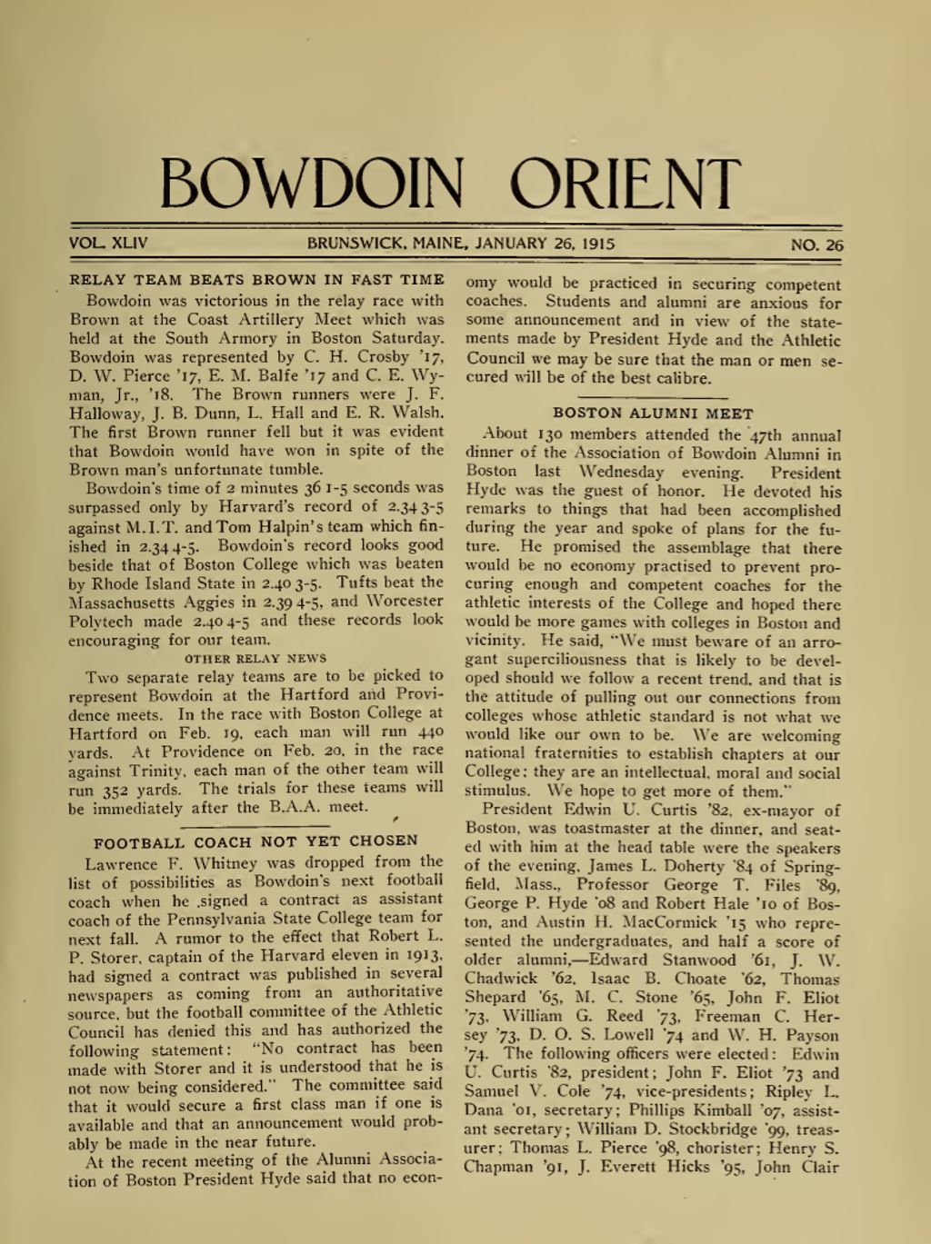 Miniature of Bowdoin Orient, v. 44, no. 26