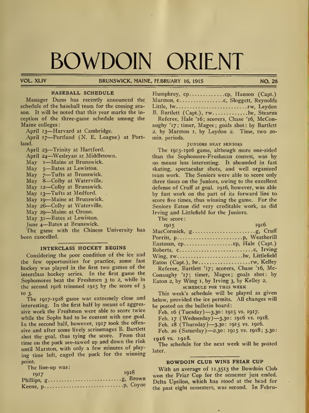 Miniature of Bowdoin Orient, v. 44, no. 28