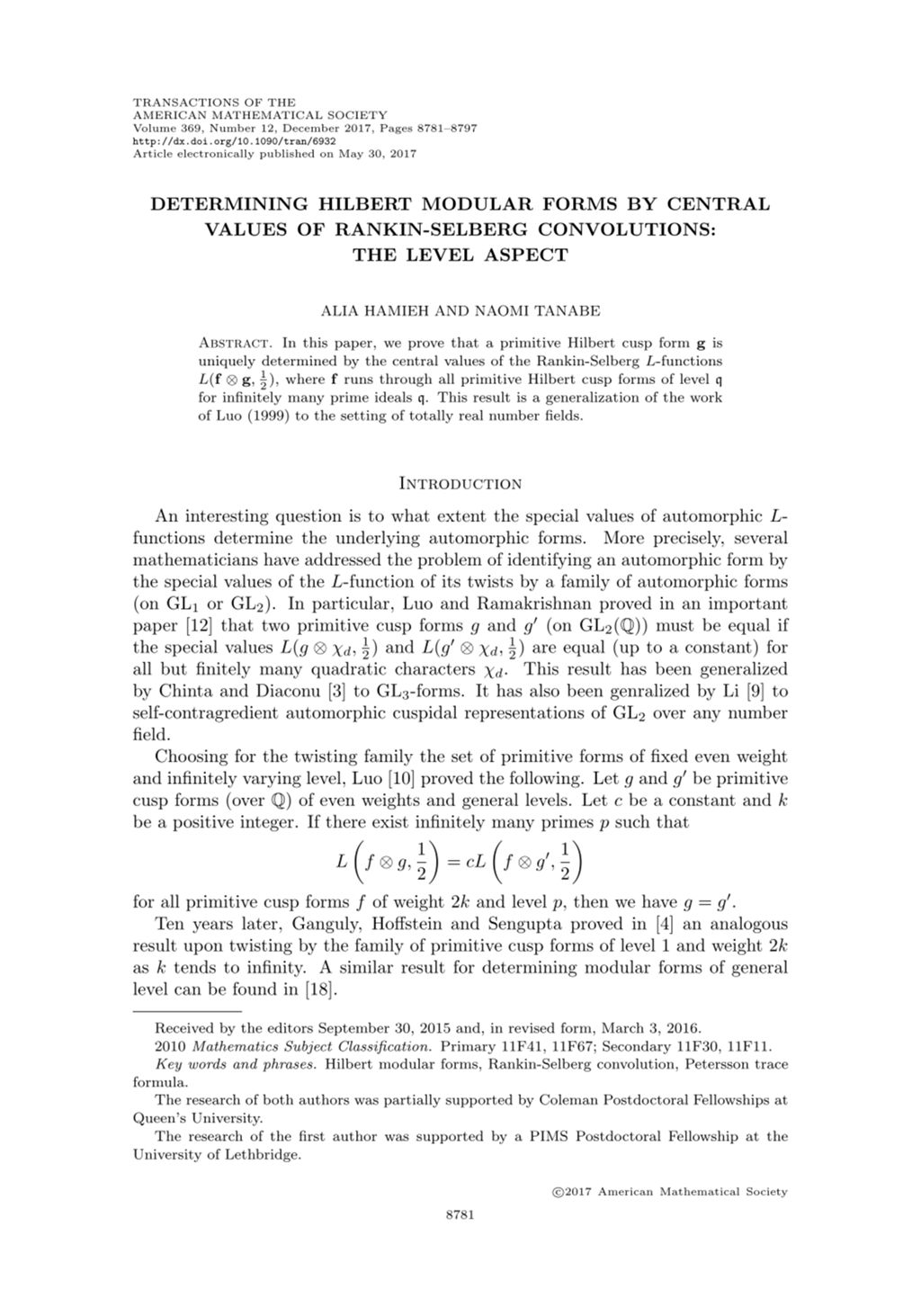 Miniature of Determining hilbert modular forms by central values of rankin-selberg convolutions: The level aspect