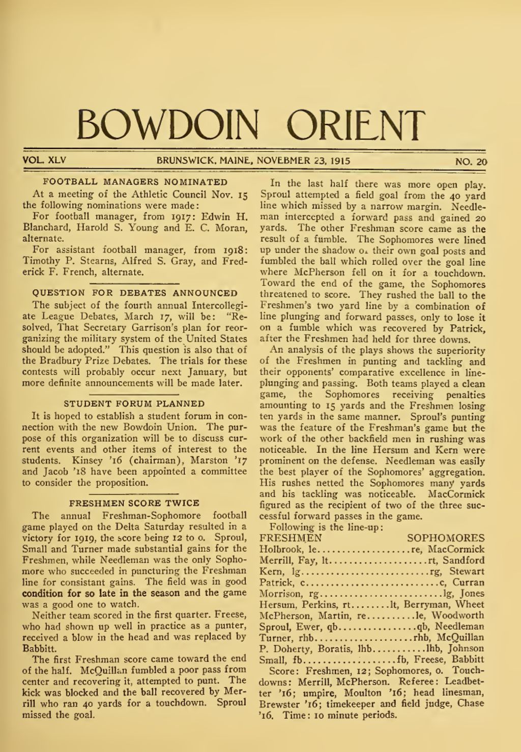 Miniature of Bowdoin Orient, v. 45, no. 20