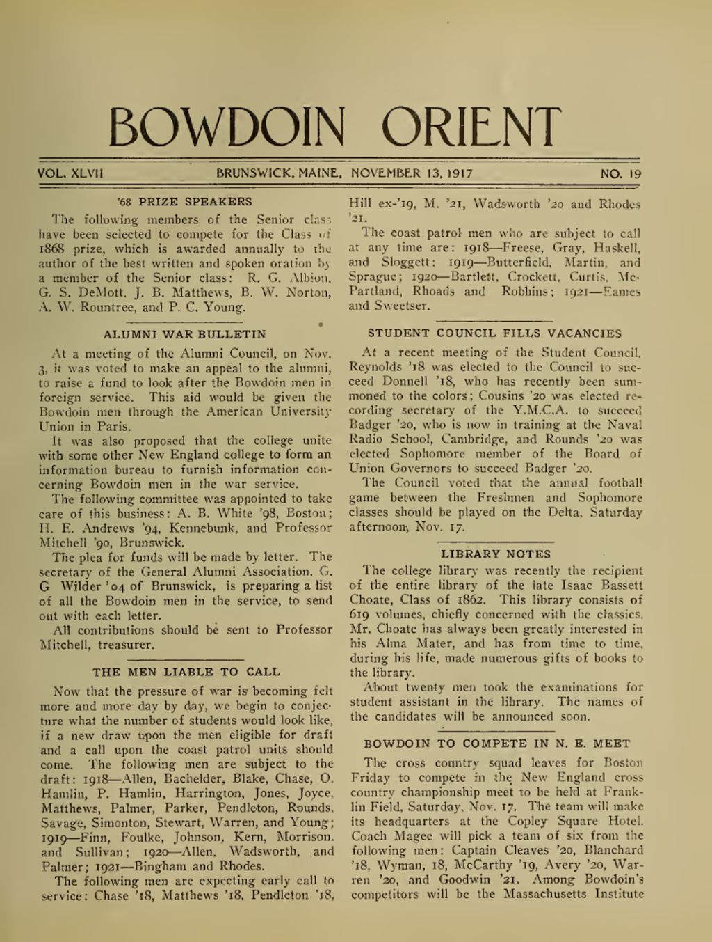 Miniature of Bowdoin Orient, v. 47, no. 19