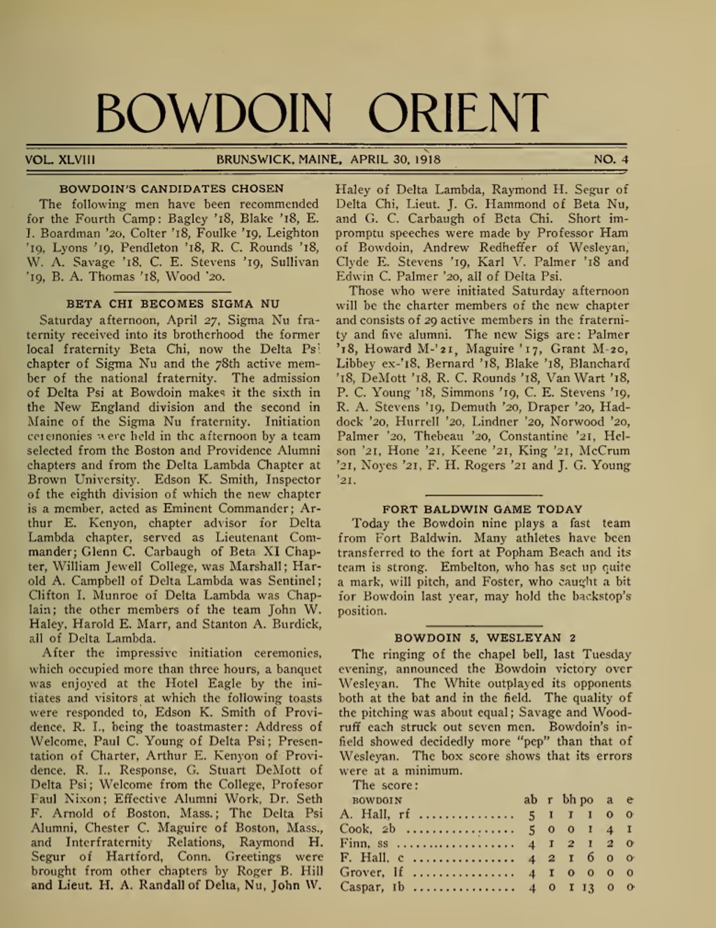 Miniature of Bowdoin Orient, v. 48, no. 4