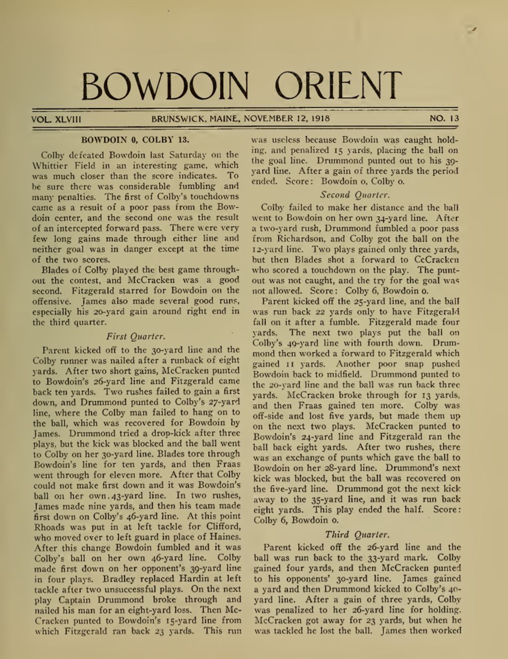 Miniature of Bowdoin Orient, v. 48, no. 13