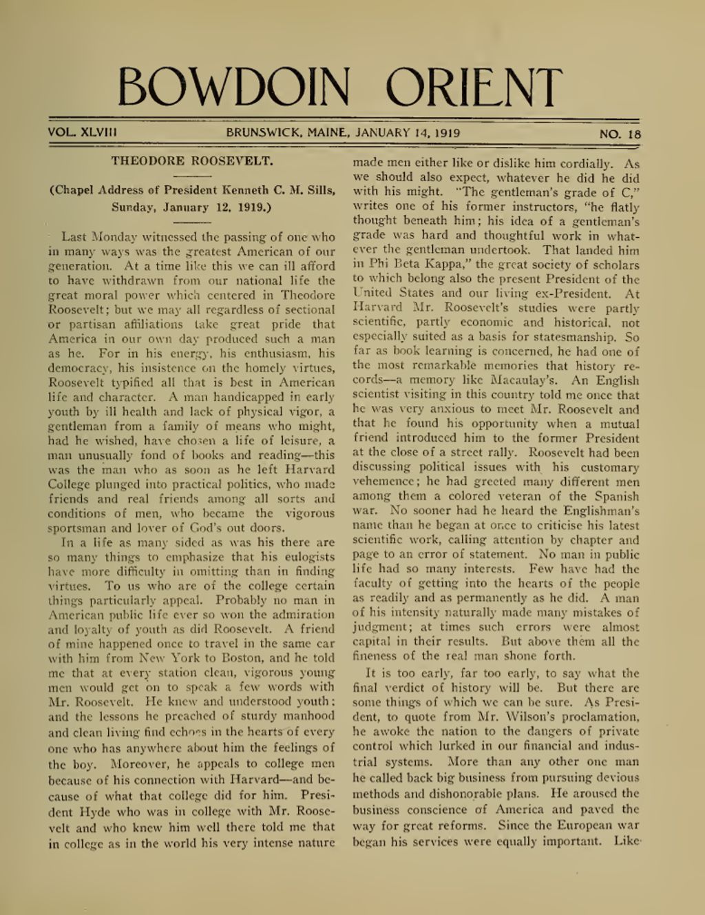 Miniature of Bowdoin Orient, v. 48, no. 18