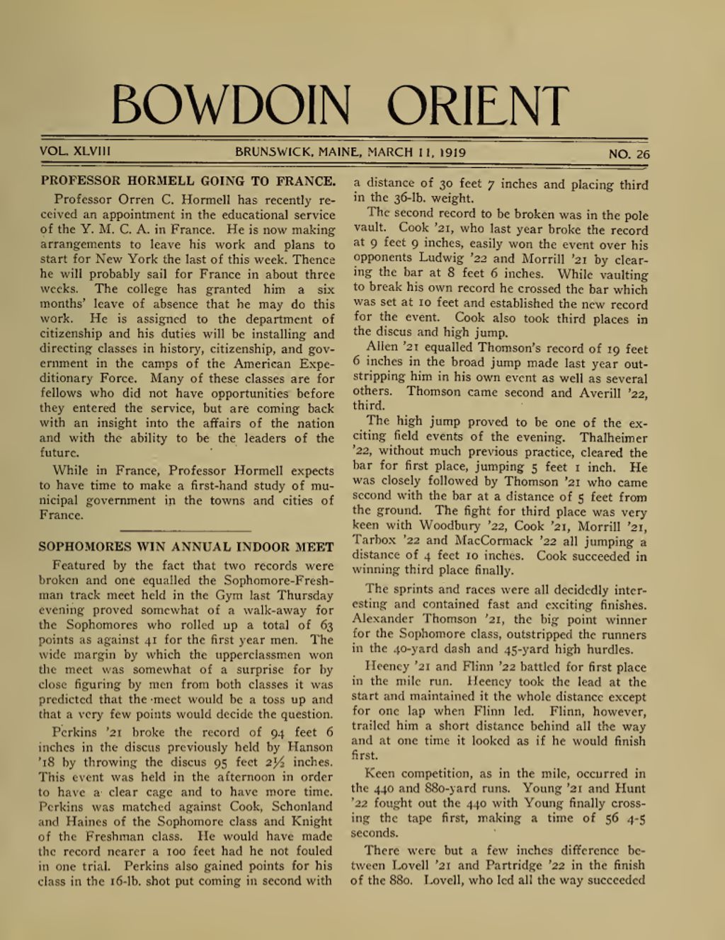 Miniature of Bowdoin Orient, v. 48, no. 26