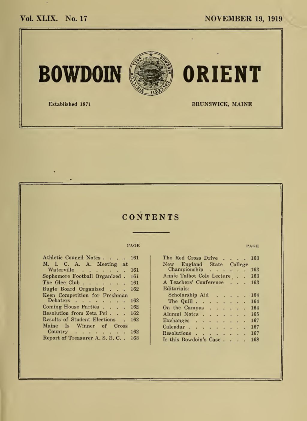 Miniature of Bowdoin Orient, v. 49, no. 17