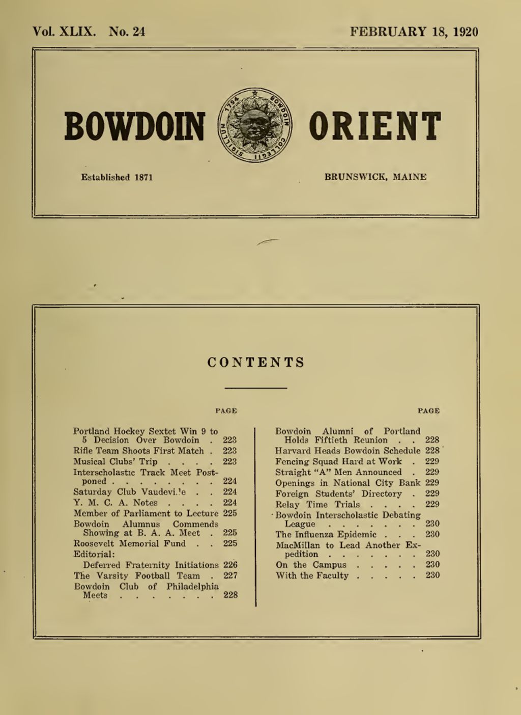 Miniature of Bowdoin Orient, v. 49, no. 24