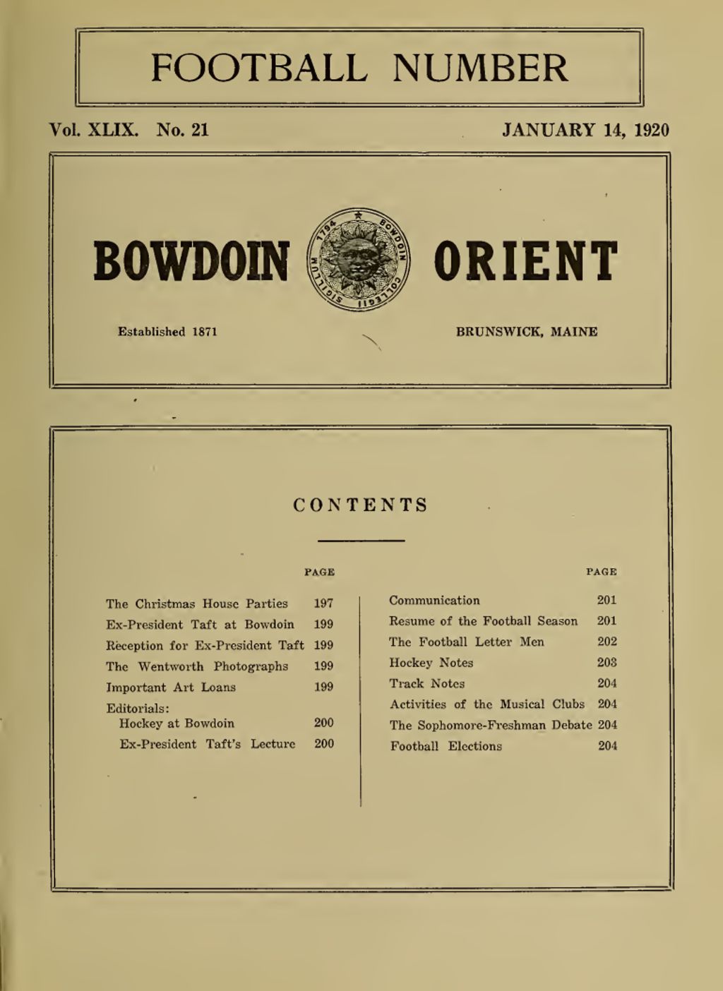 Miniature of Bowdoin Orient, v. 49, no. 21