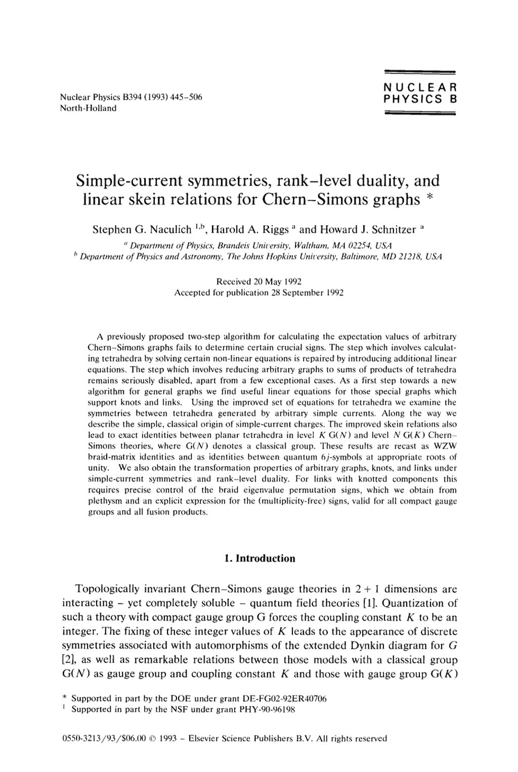 Miniature of Simple-current symmetries, rank-level duality, and linear skein relations for Chern-Simons graphs