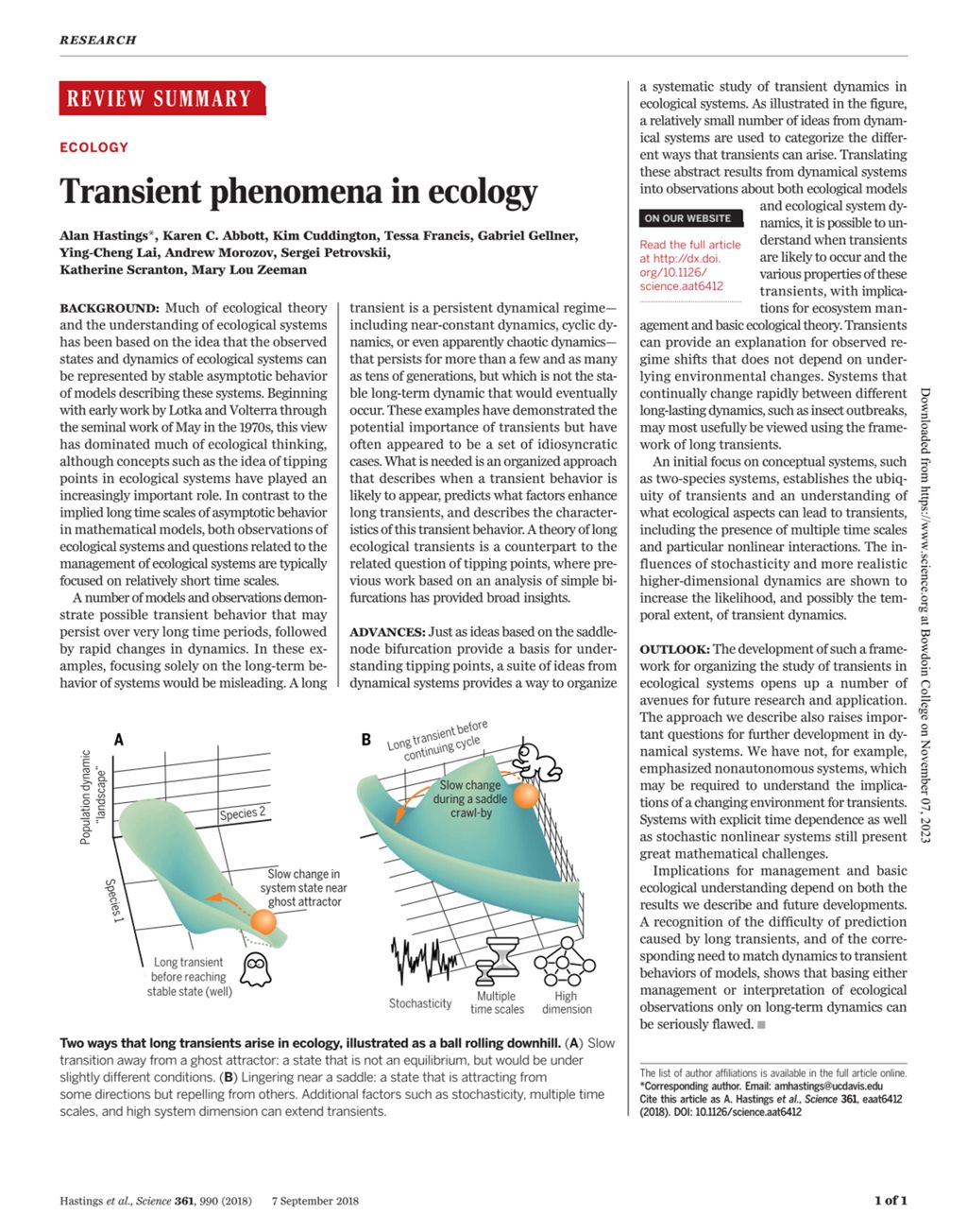 Miniature of Transient phenomena in ecology