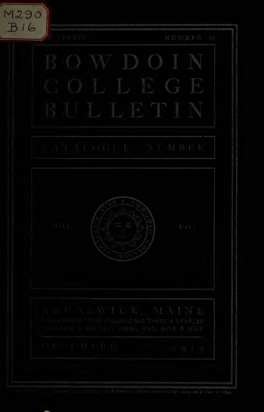 Miniature of Bowdoin College Catalogue (1914-1915)