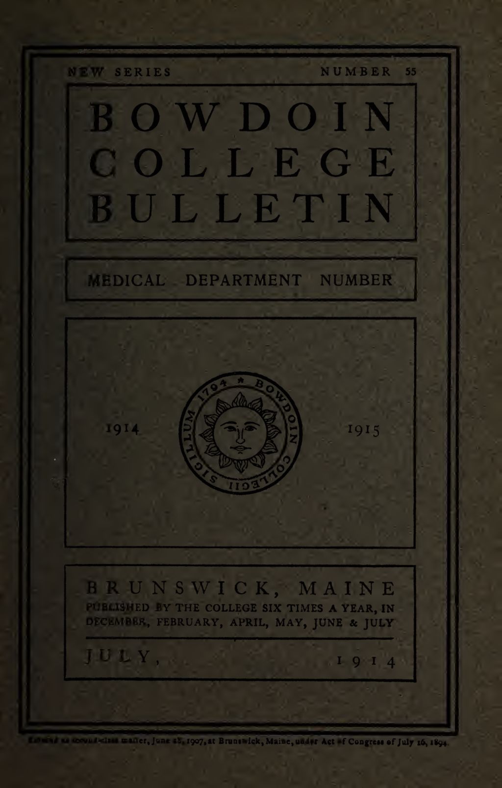 Miniature of Bowdoin College - Medical School of Maine Catalogue  (1914-1915)