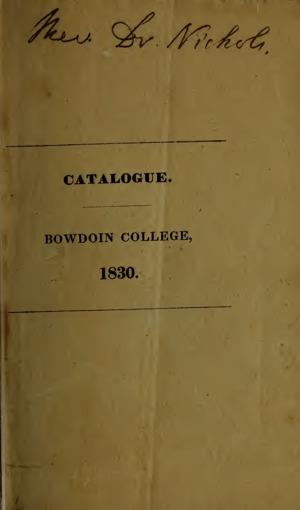 Miniature of Bowdoin College Catalogue (1830 Apr)