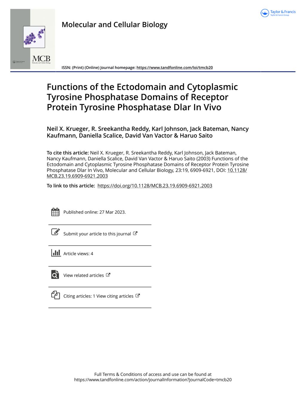 Miniature of Functions of the ectodomain and cytoplasmic tyrosine phosphatase domains of receptor protein tyrosine phosphatase Dlar in vivo