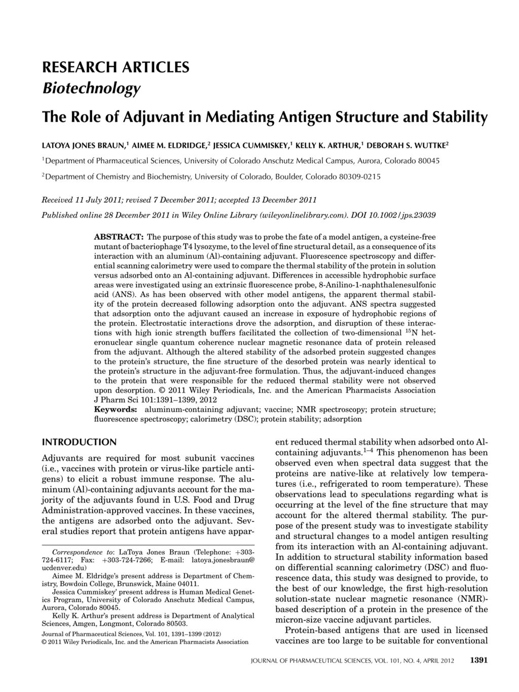 Miniature of The role of adjuvant in mediating antigen structure and stability