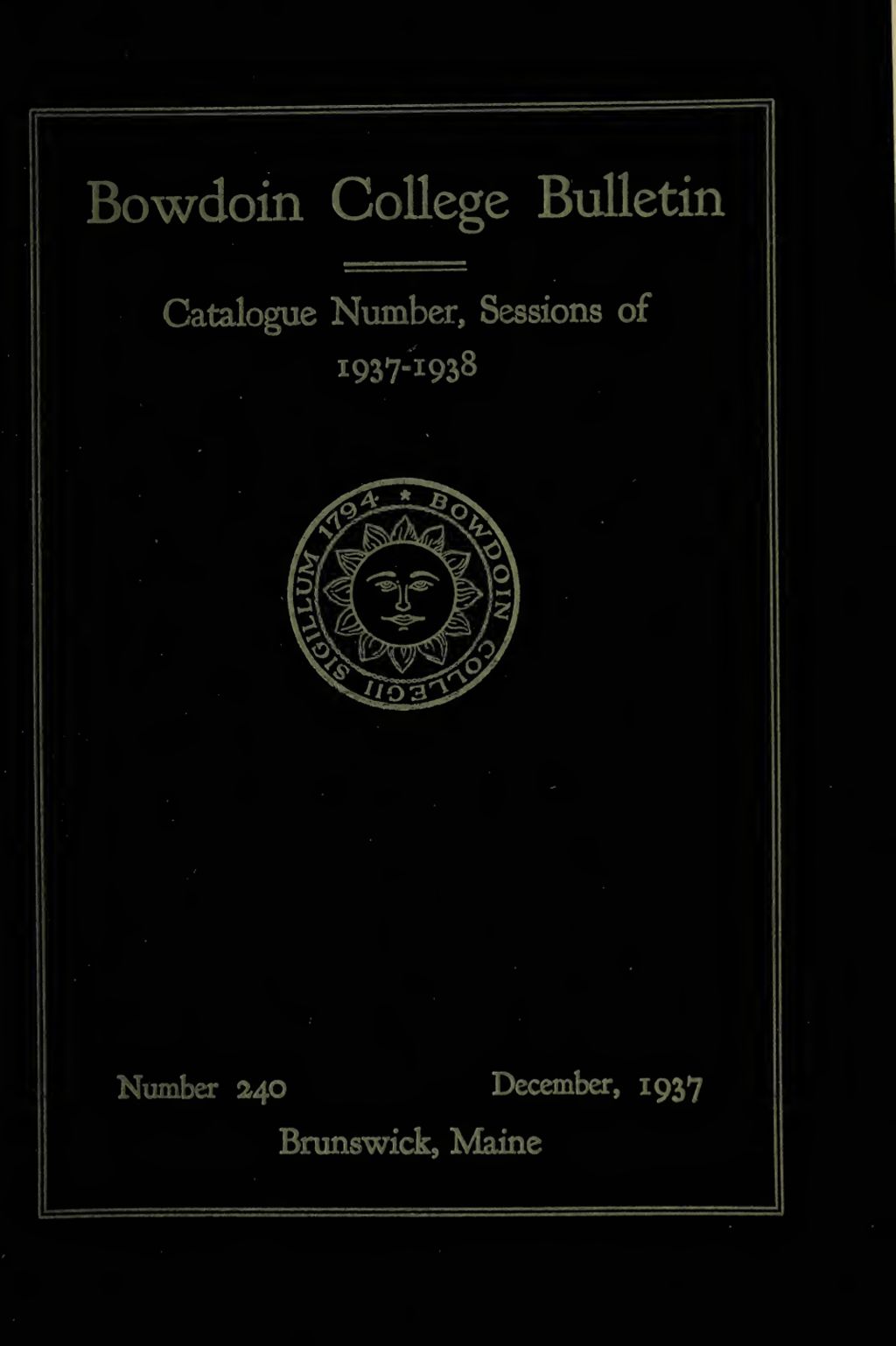 Miniature of Bowdoin College Catalogue (1937-1938)