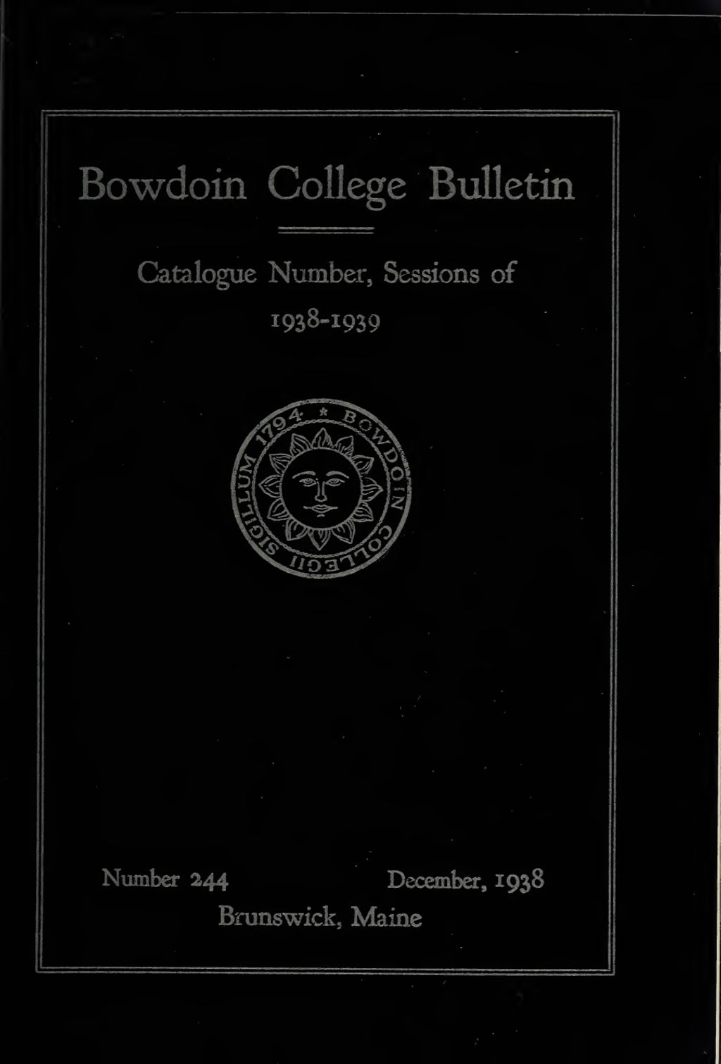 Miniature of Bowdoin College Catalogue (1938-1939)