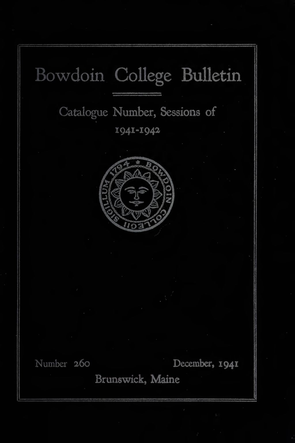 Miniature of Bowdoin College Catalogue (1941-1942)