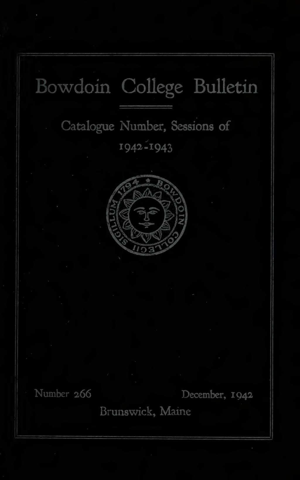 Miniature of Bowdoin College Catalogue (1942-1943)