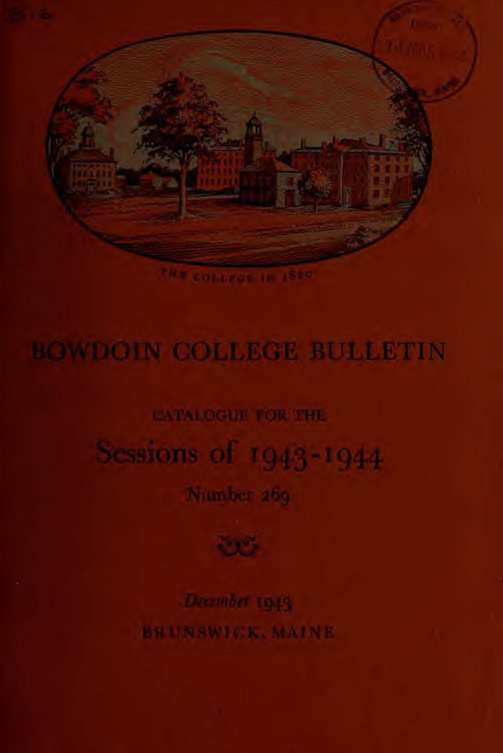 Miniature of Bowdoin College Catalogue (1943-1944)