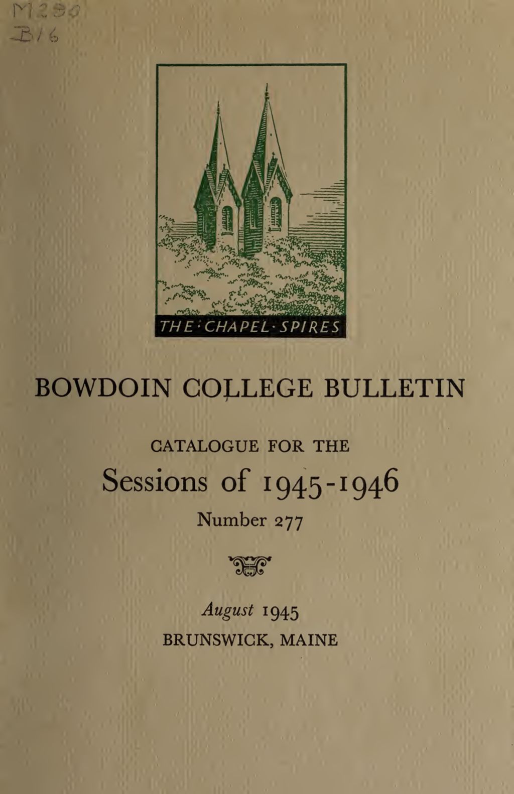 Miniature of Bowdoin College Catalogue (1945-1946)